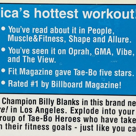 Tae Bo Billy Workout Live Basic Volume 9 Vintage VHS New Origanal Plastic Rare - Picture 6 of 9